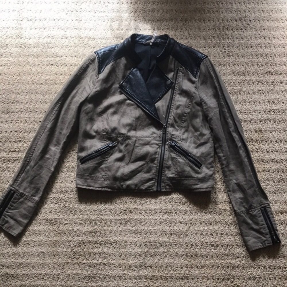 Free people jacket with leather